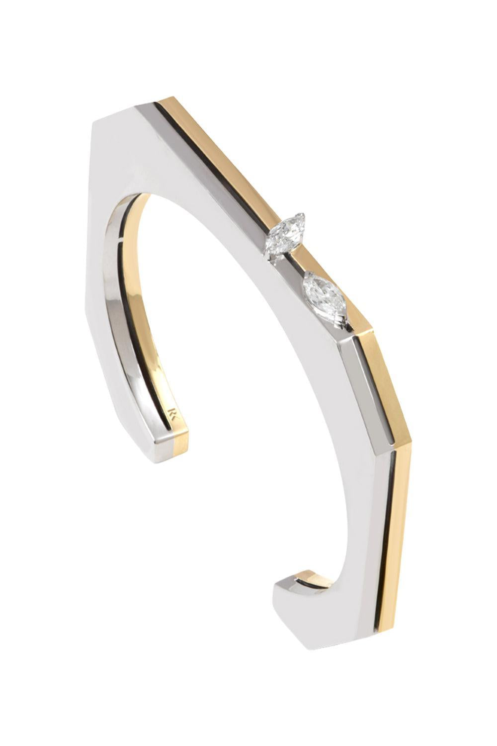 Diamond Marquise Bold Bracelet-YELLOW GOLD-JEWELRYFINE JEWELBRACELET O-RAINBOW K