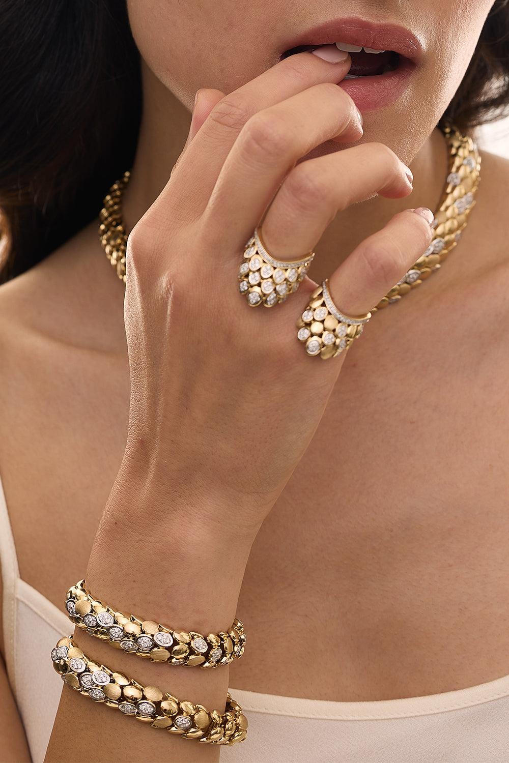 Diamond Extra Small Blossom Bracelet-YELLOW GOLD-XS-JEWELRYFINE JEWELBRACELET O-RAINBOW K
