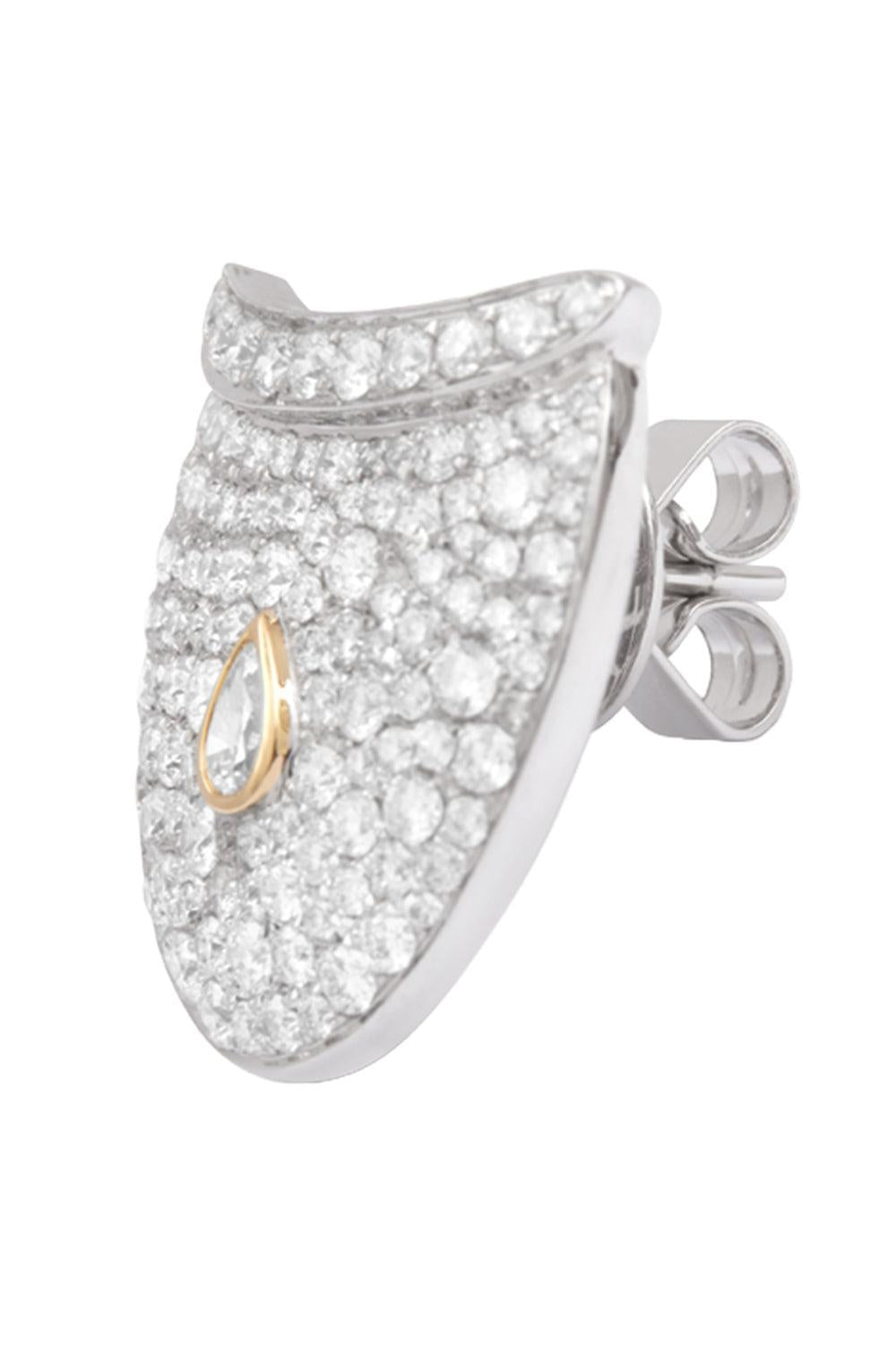 Diamond Full Pave Dune Earring-WHITE GOLD-JEWELRYFINE JEWELEARRING-RAINBOW K