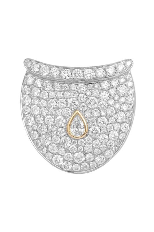 Diamond Full Pave Dune Earring-WHITE GOLD-JEWELRYFINE JEWELEARRING-RAINBOW K