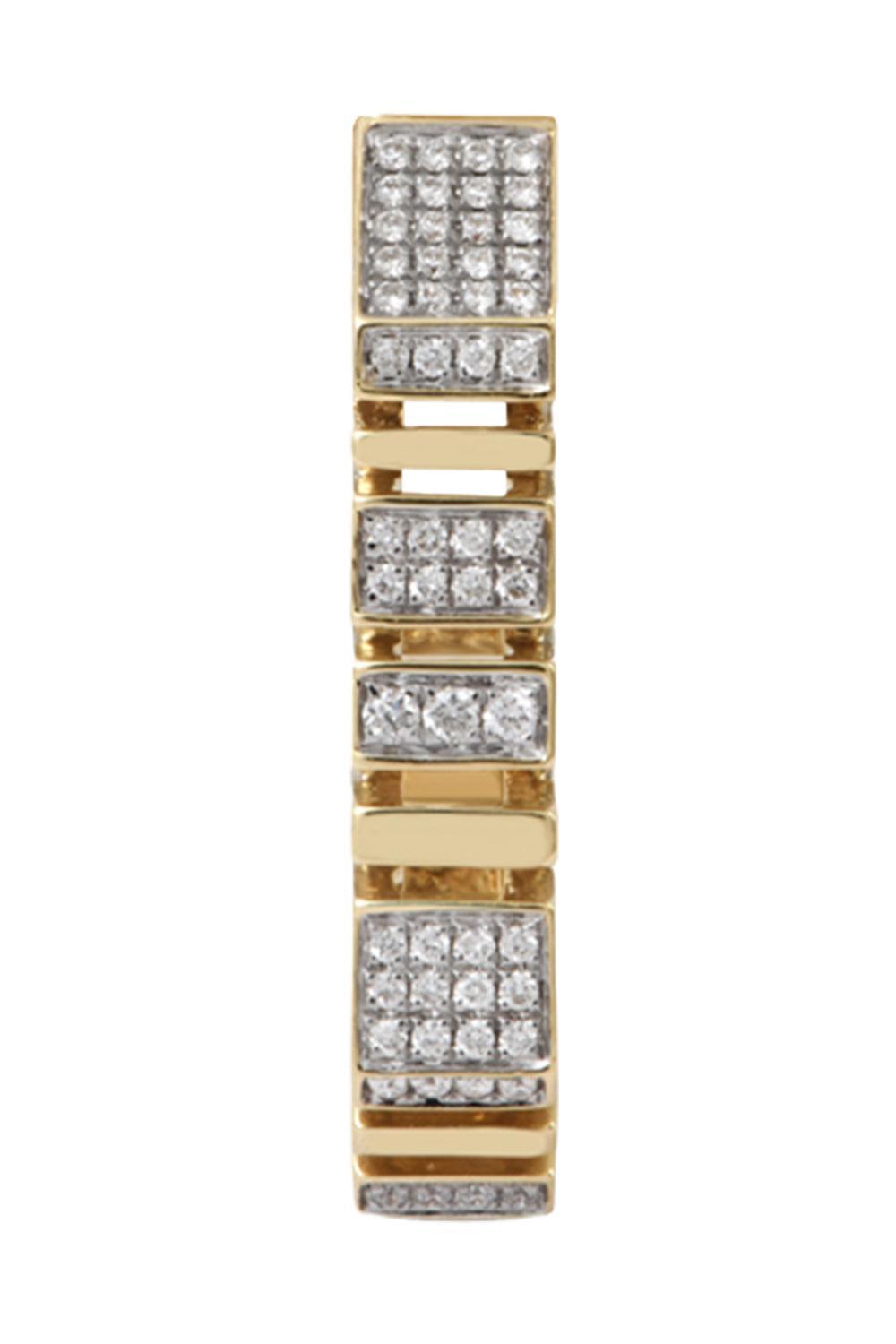 Diamond Pave Bold Earring-YELLOW GOLD-JEWELRYFINE JEWELEARRING-RAINBOW K