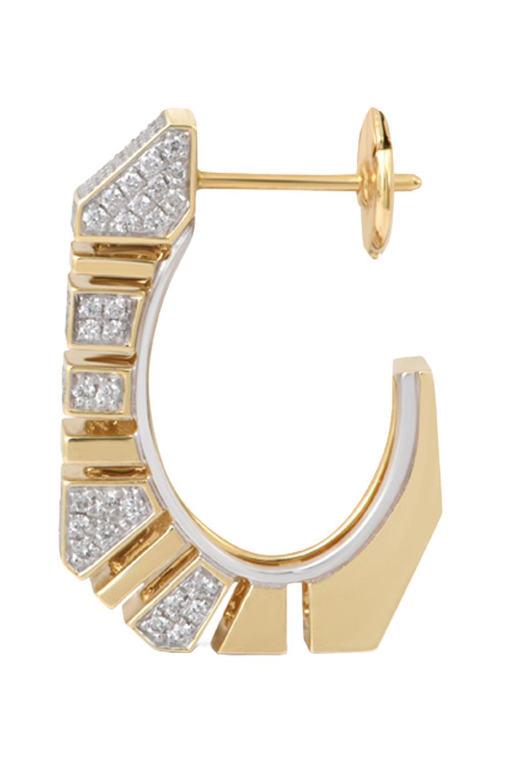 Diamond Pave Bold Earring-YELLOW GOLD-JEWELRYFINE JEWELEARRING-RAINBOW K