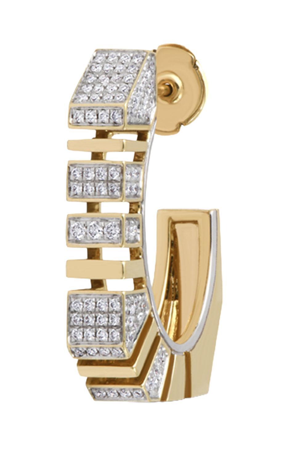 Diamond Pave Bold Earring-YELLOW GOLD-JEWELRYFINE JEWELEARRING-RAINBOW K