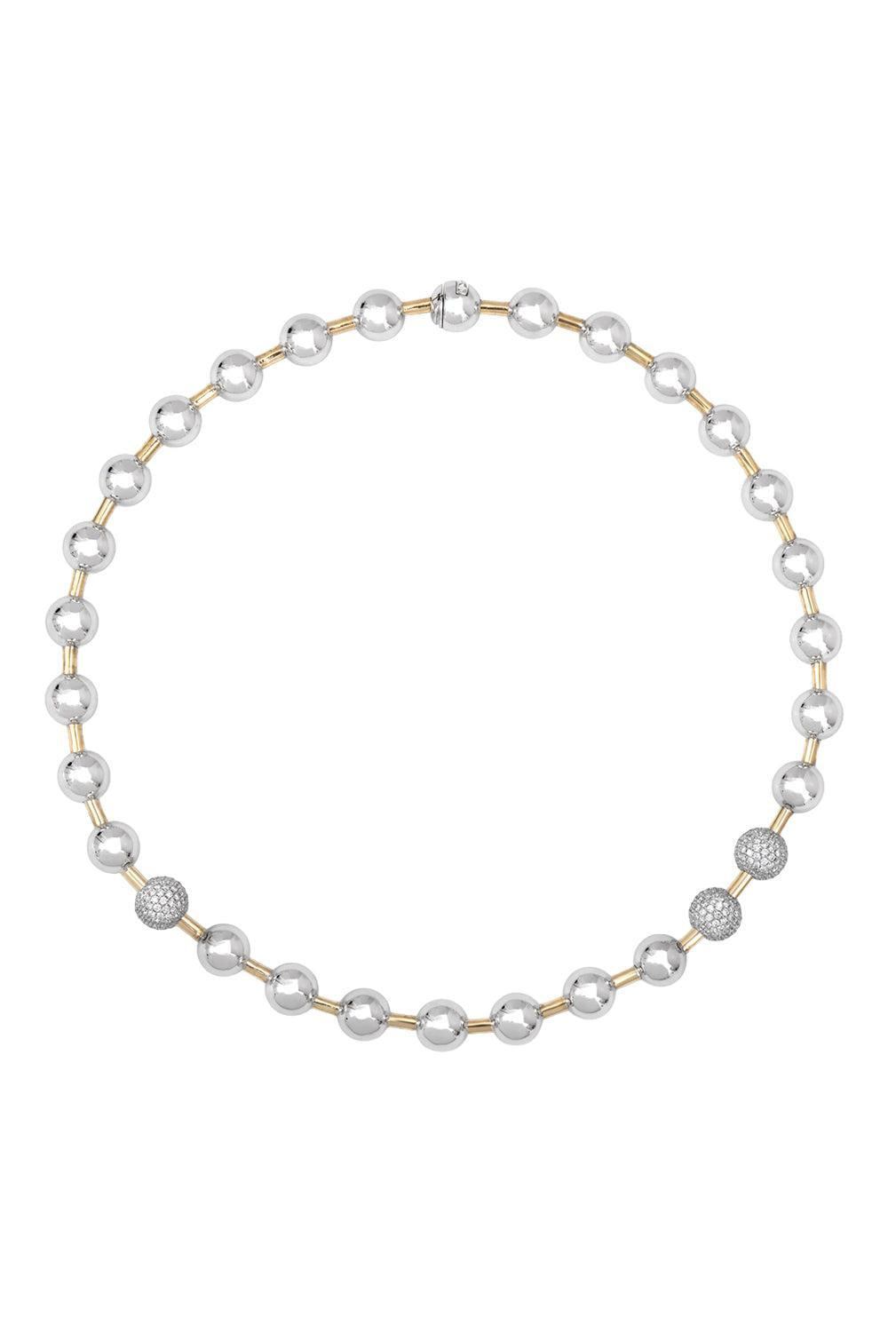 Diamond Ball Necklace-WHITE GOLD-JEWELRYFINE JEWELNECKLACE O-RAINBOW K