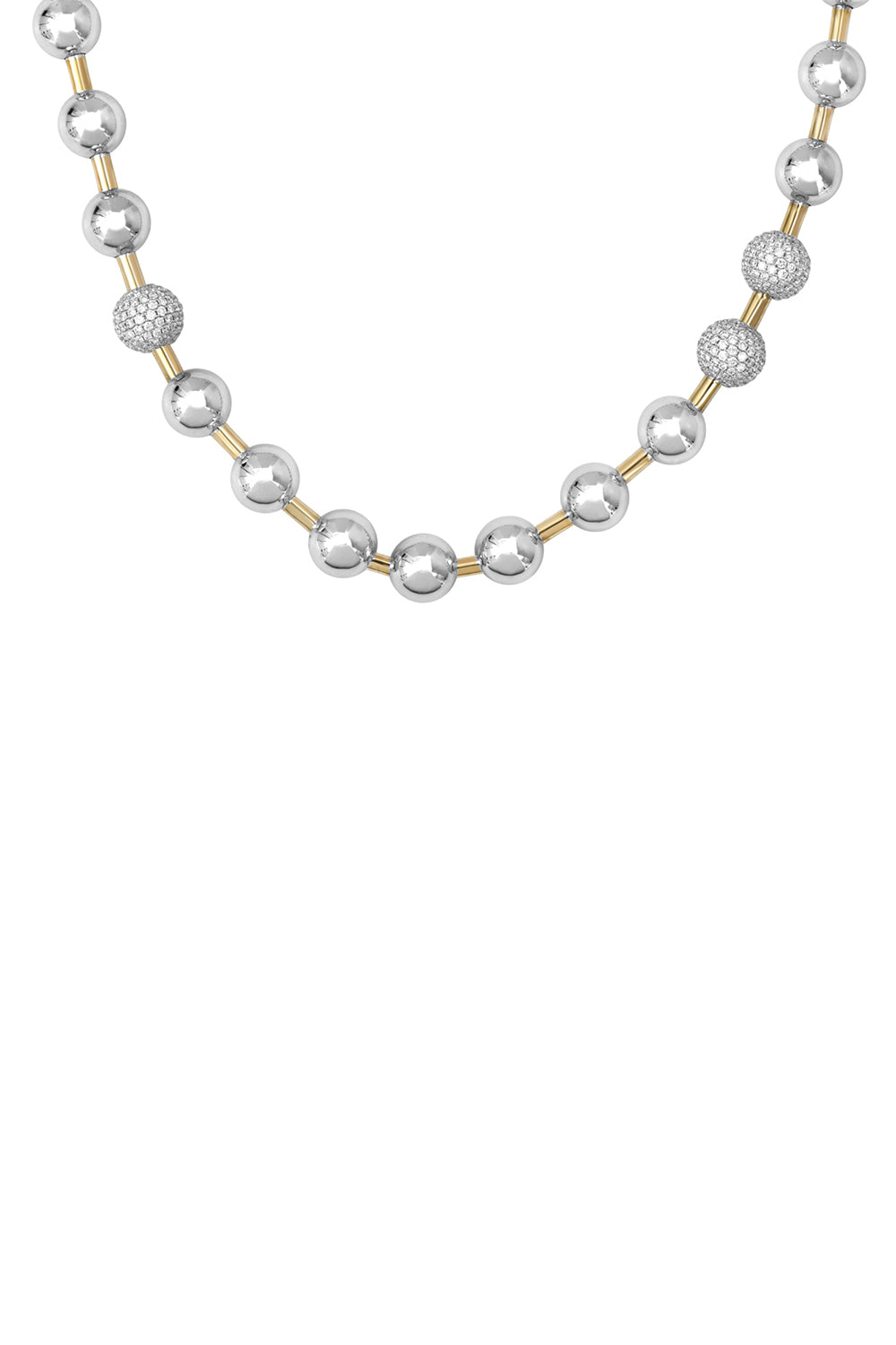 Diamond Ball Necklace-WHITE GOLD-JEWELRYFINE JEWELNECKLACE O-RAINBOW K