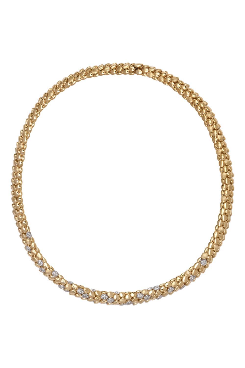 Diamond Small Blossom Necklace-YELLOW GOLD-16-JEWELRYFINE JEWELNECKLACE O-RAINBOW K