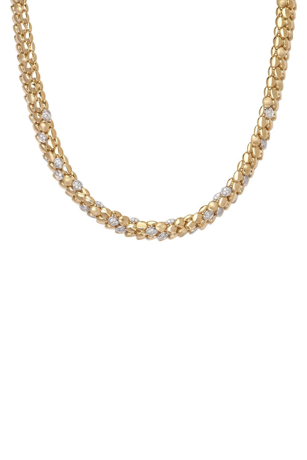 Diamond Small Blossom Necklace-YELLOW GOLD-16-JEWELRYFINE JEWELNECKLACE O-RAINBOW K
