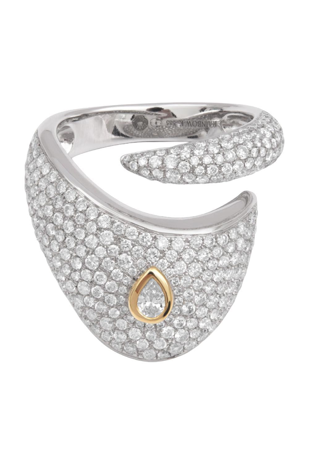 Diamond Pave Dune Ring-WHITE GOLD-JEWELRYFINE JEWELRING-RAINBOW K