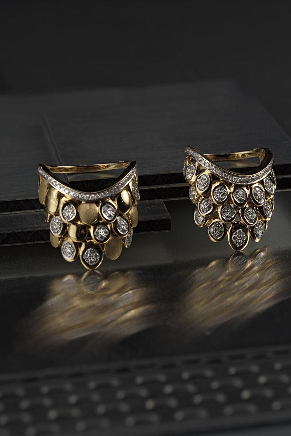 Diamond Full Pave Blossom Ring-YELLOW GOLD-JEWELRYFINE JEWELRING-RAINBOW K