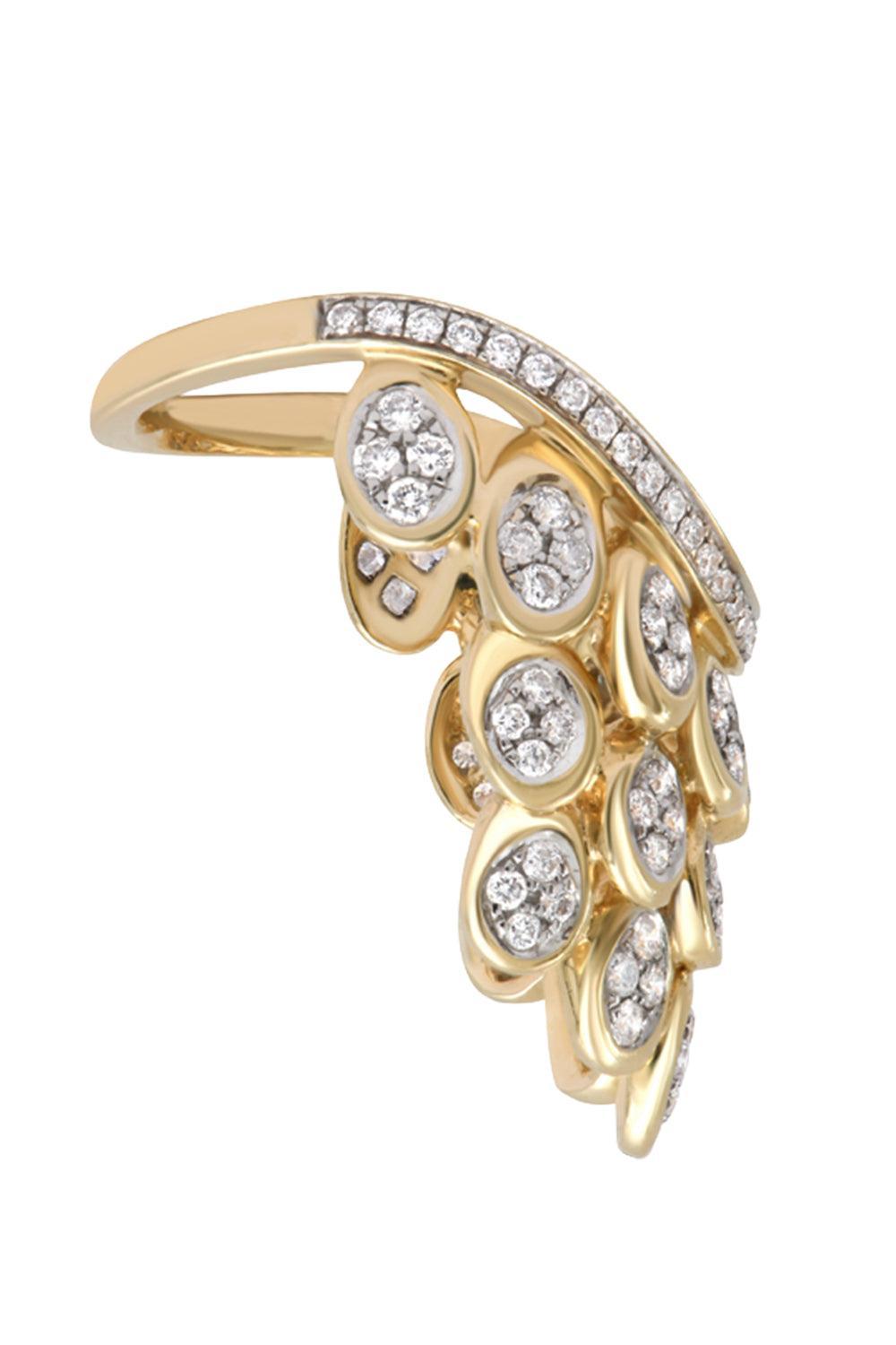 Diamond Full Pave Blossom Ring-YELLOW GOLD-JEWELRYFINE JEWELRING-RAINBOW K