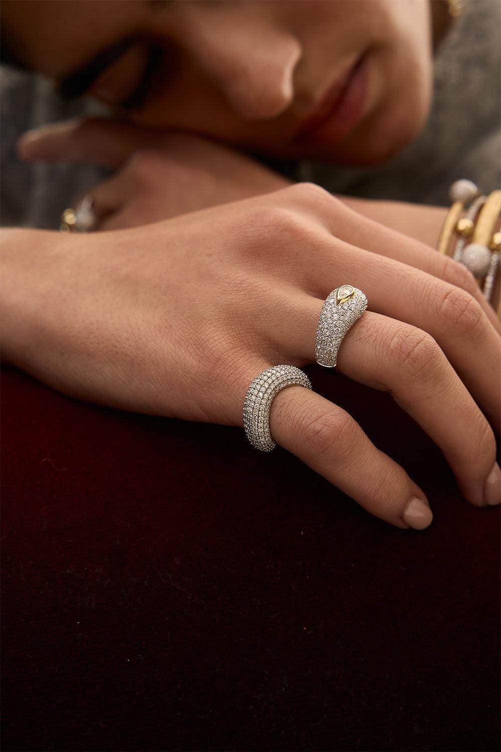 Diamond Pave Prestige Ring-YELLOW GOLD-JEWELRYFINE JEWELRING-RAINBOW K