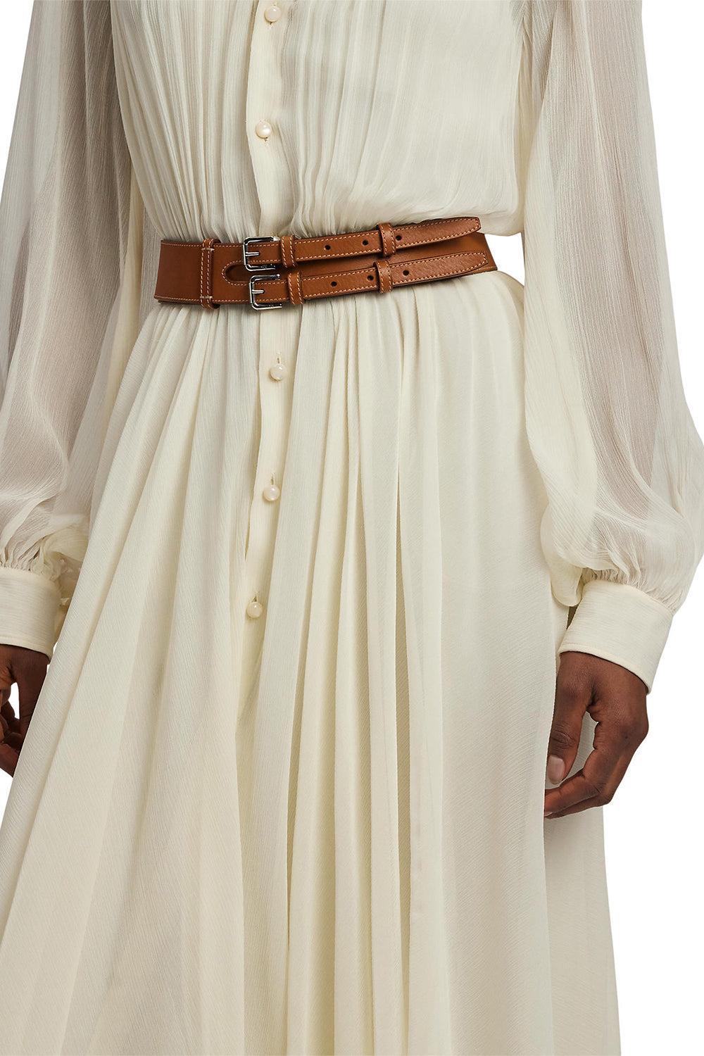 Double-Buckle Skinny Waist Belt-RL GOLD-S-ACCESSORIEBELTS-RALPH LAUREN