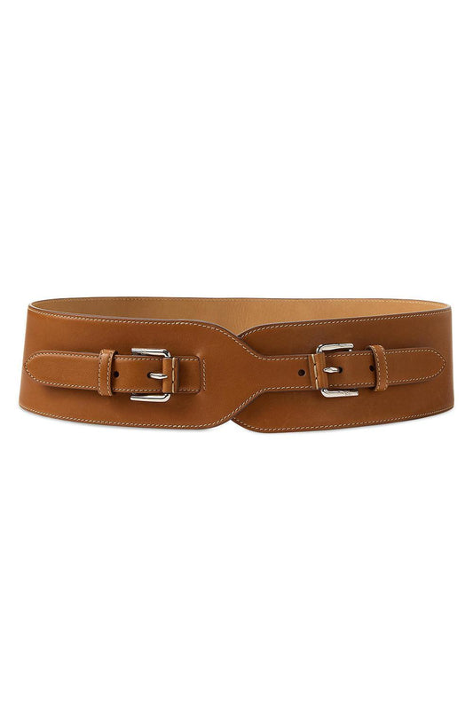 Double-Buckle Wide Waist Belt-RL GOLD-S-ACCESSORIEBELTS-RALPH LAUREN