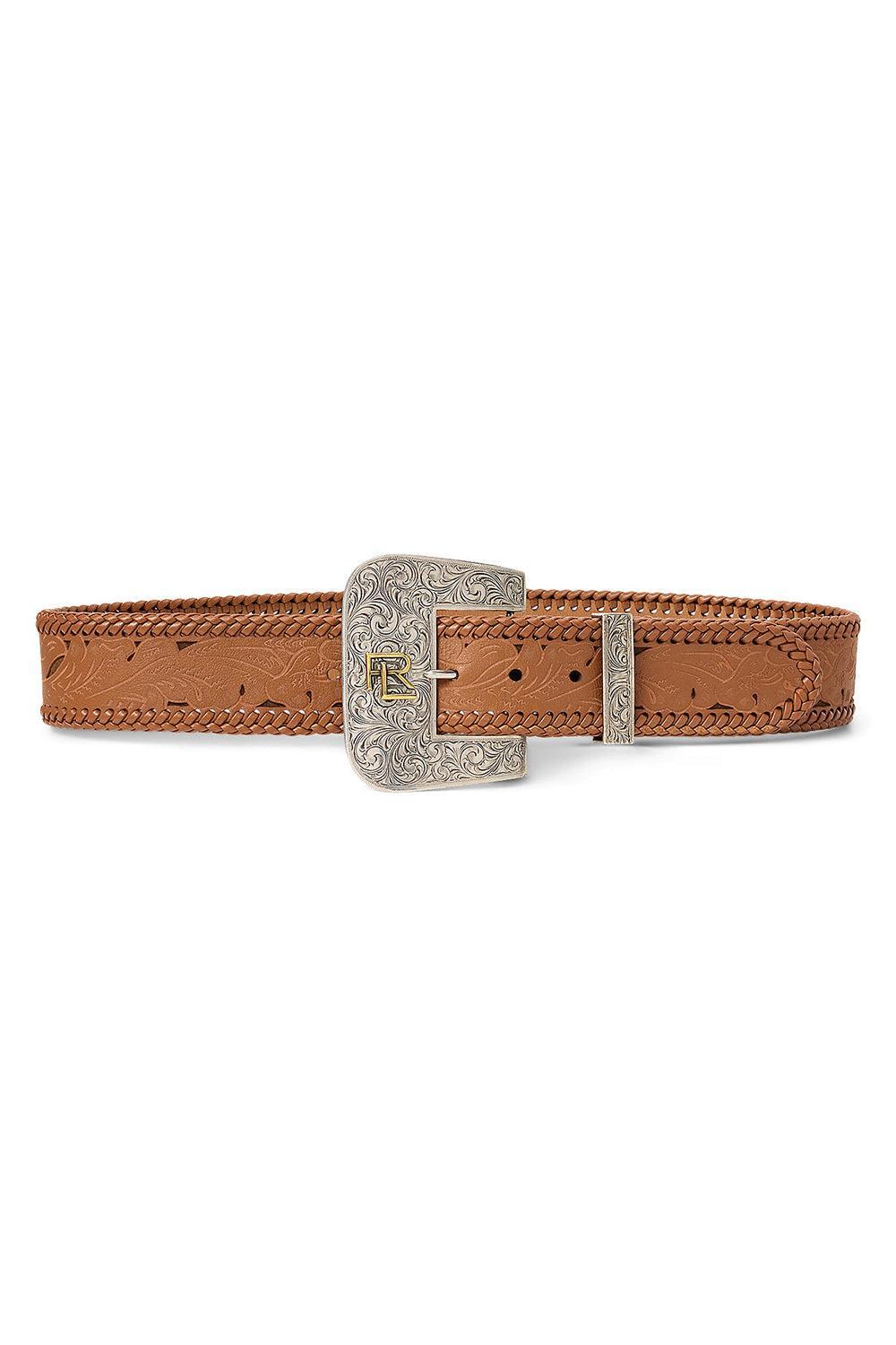 Tooled Buckle Belt-RL GOLD-S-ACCESSORIEBELTS-RALPH LAUREN
