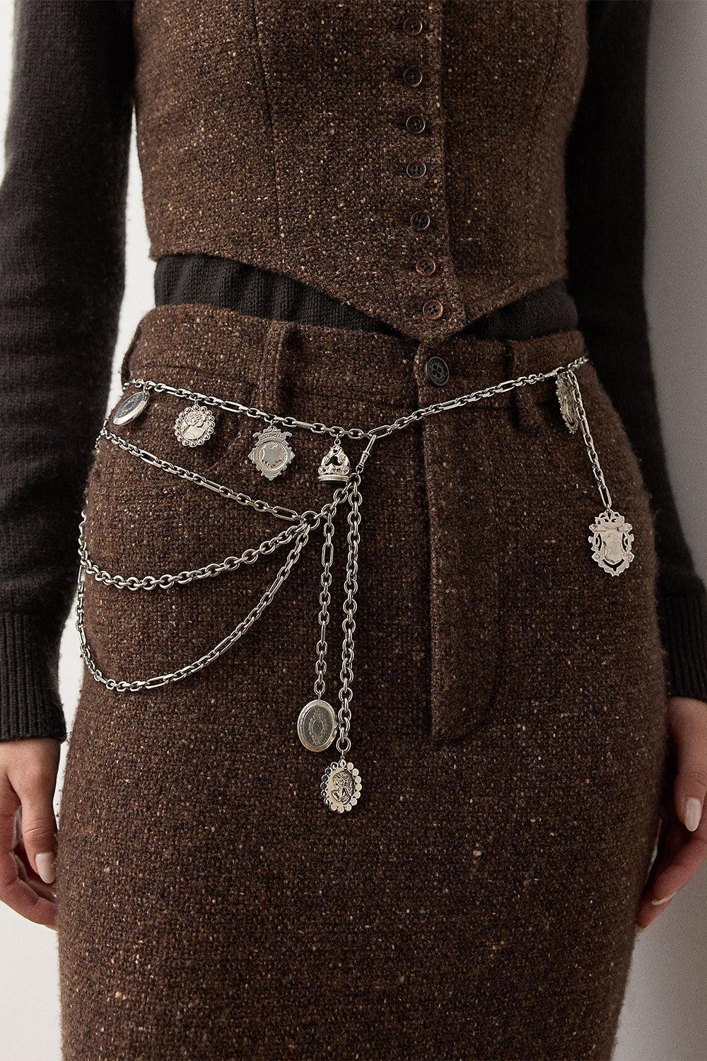 Multichain Charm Belt-SILVER-XS-ACCESSORIEBELTS-RALPH LAUREN