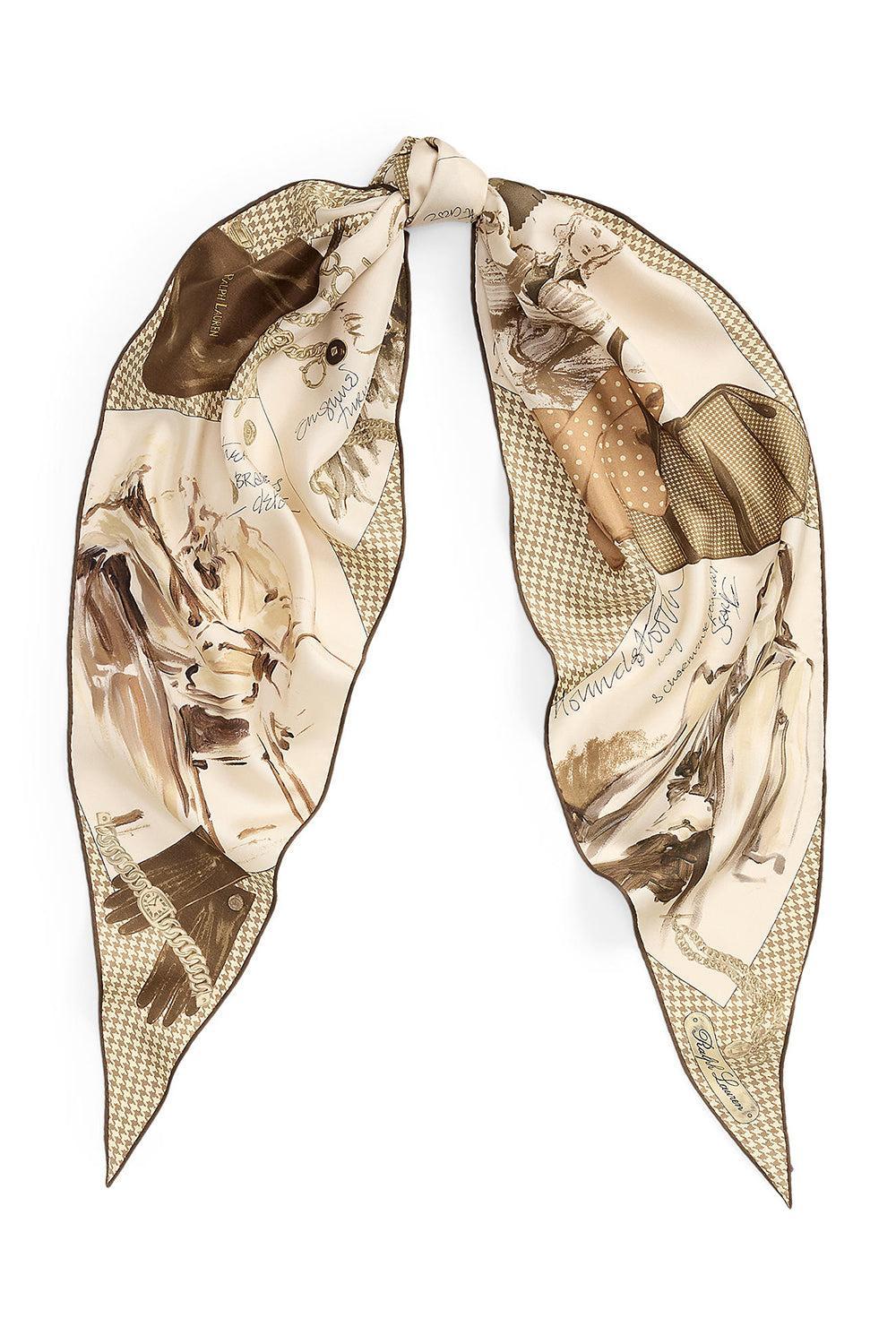 Diary-Print Diamond Scarf-TAN MLTI-O/S-ACCESSORIESCARVES-RALPH LAUREN