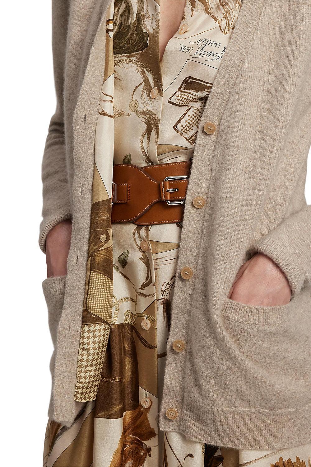 Long Sleeve V-Neck Cardigan-TAN MLTI-XS-CLOTHINGTOPCARDIGAN-RALPH LAUREN
