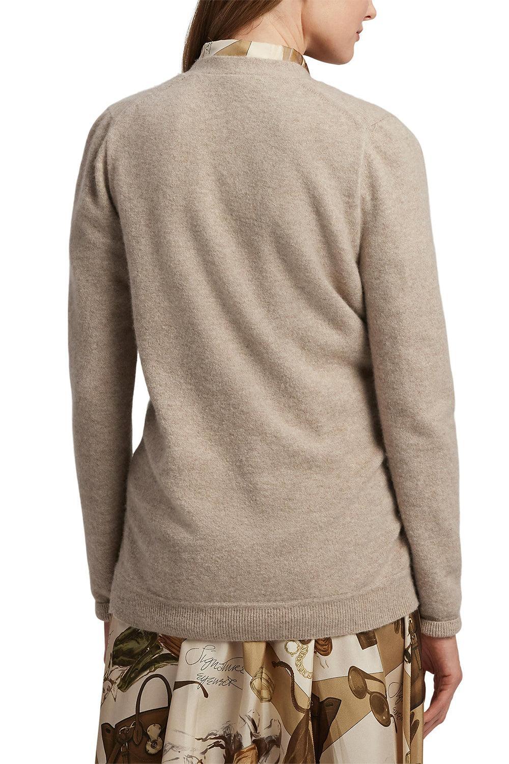 Long Sleeve V-Neck Cardigan-TAN MLTI-XS-CLOTHINGTOPCARDIGAN-RALPH LAUREN