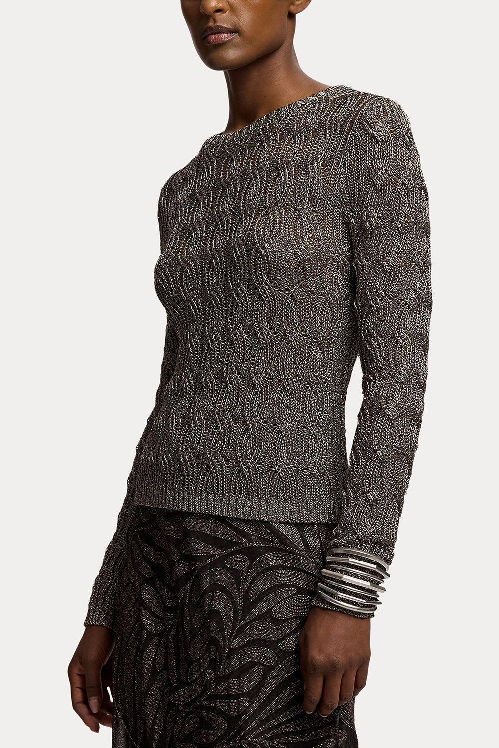 Metallic Crewneck Sweater-GOLD-S-CLOTHINGTOPKNITS-RALPH LAUREN