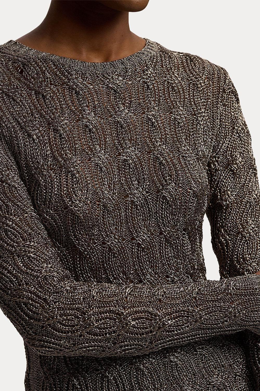 Metallic Crewneck Sweater-GOLD-S-CLOTHINGTOPKNITS-RALPH LAUREN