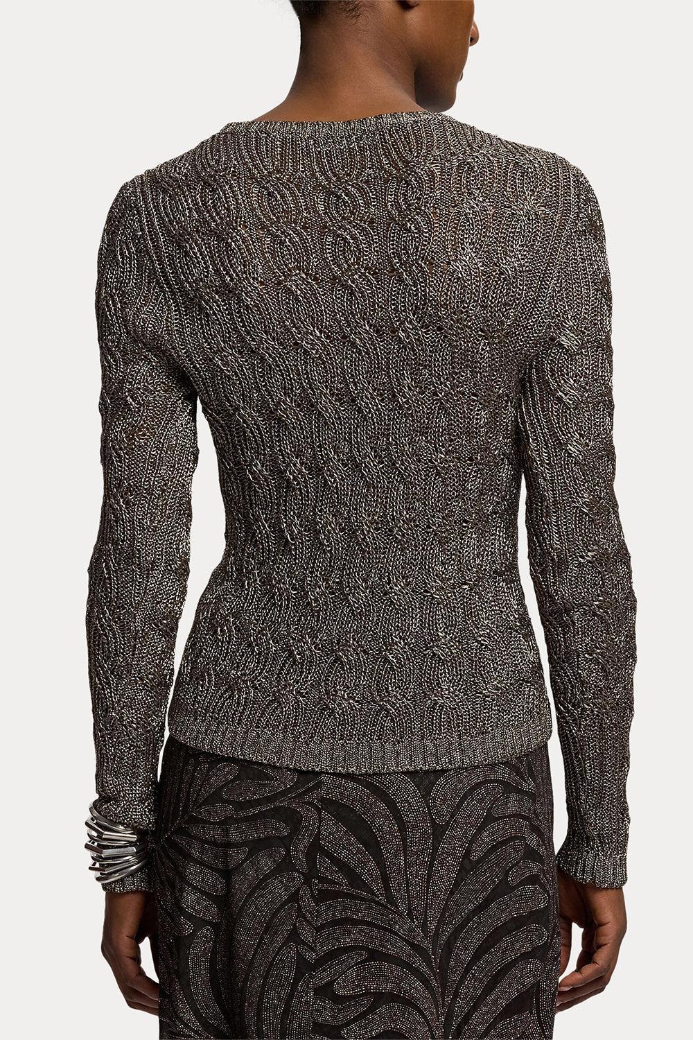 Metallic Crewneck Sweater-GOLD-S-CLOTHINGTOPKNITS-RALPH LAUREN