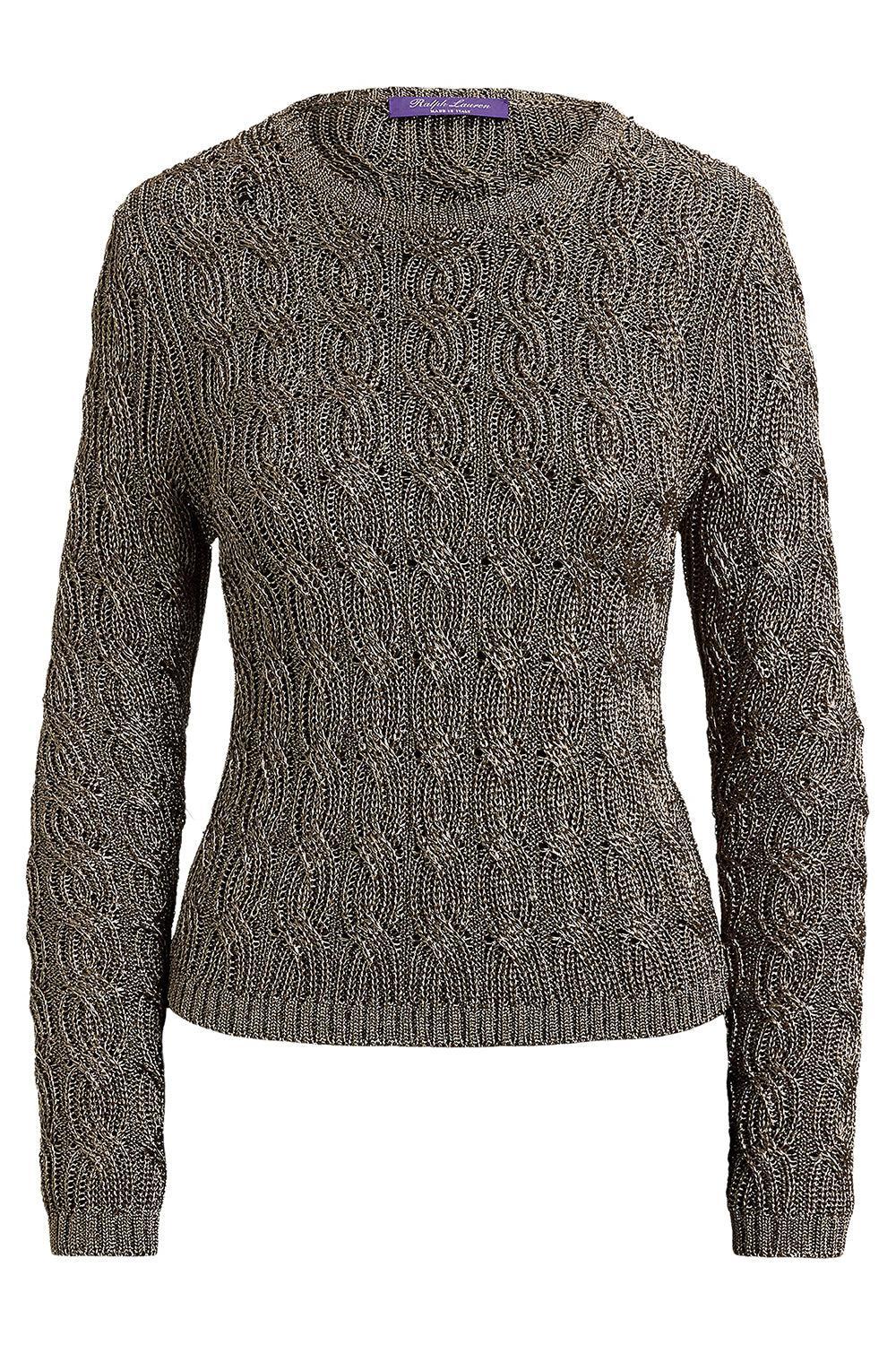 Metallic Crewneck Sweater-GOLD-S-CLOTHINGTOPKNITS-RALPH LAUREN