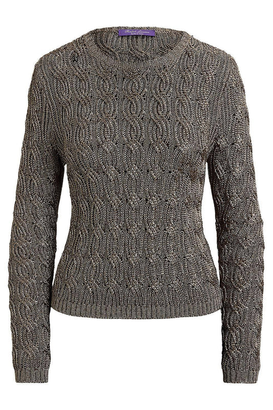Metallic Crewneck Sweater-GOLD-S-CLOTHINGTOPKNITS-RALPH LAUREN