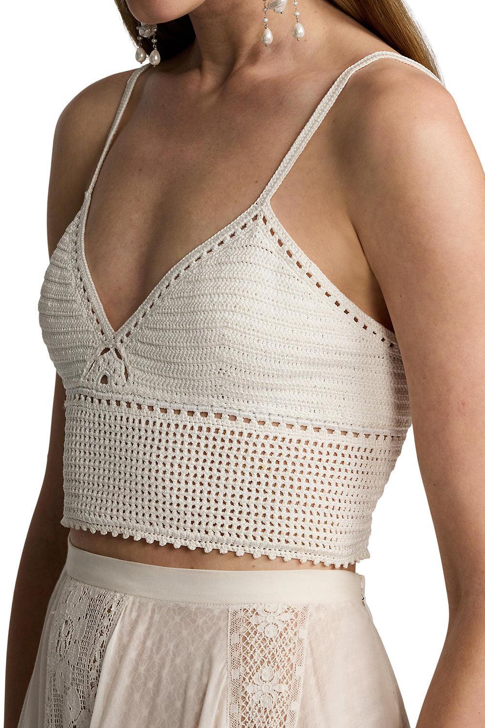 Crochet Bralette-WHITE-S-CLOTHINGTOPTANK-RALPH LAUREN
