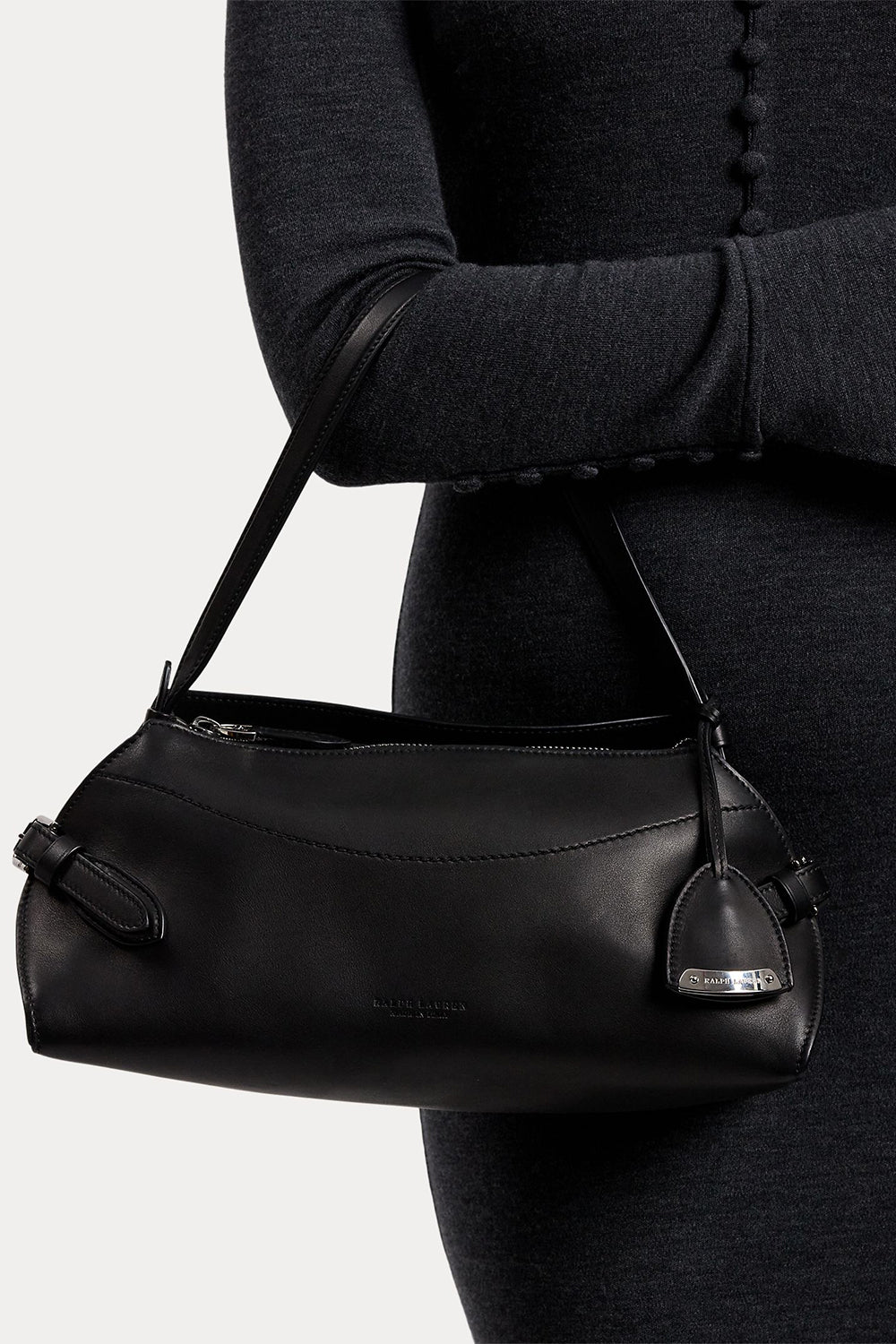 The Ralph Calfskin Small Shoulder Bag-BLACK-HANDBAGSHOULDER-RALPH LAUREN