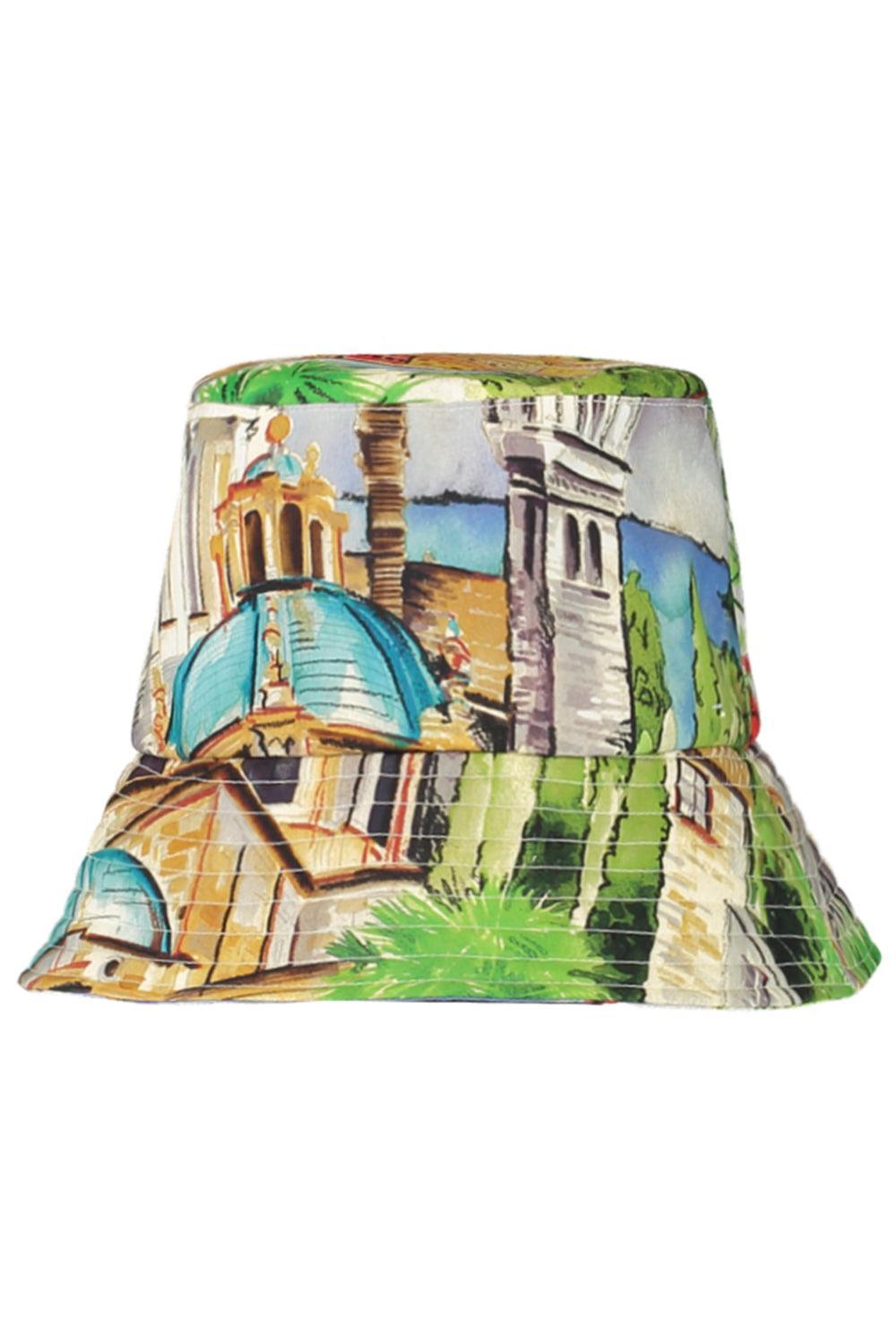 Printed Hat - Lake Como-COASTAL-O/S-ACCESSORIEHEADWEAR-RANI ARABELLA