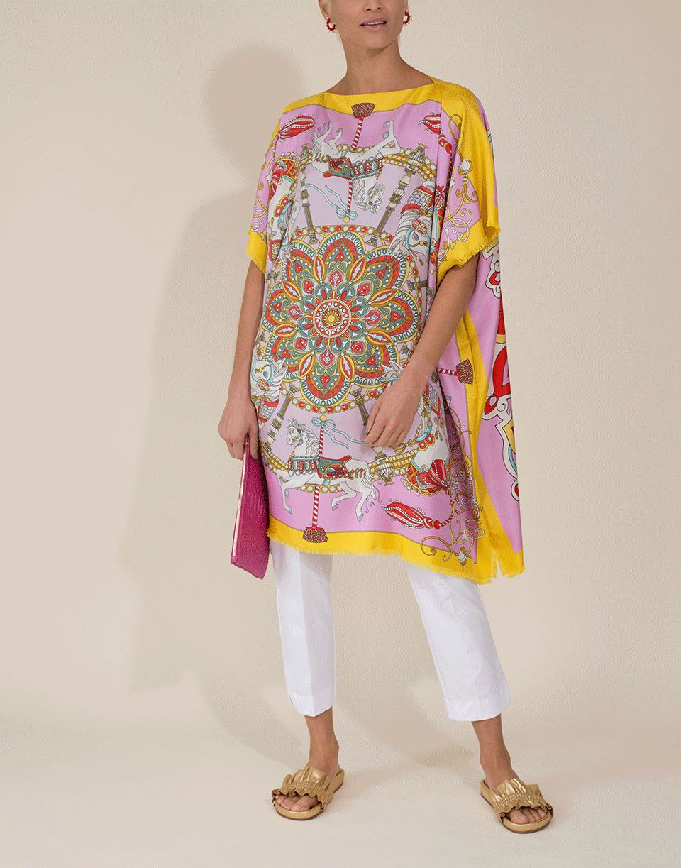 RANI ARABELLA-Toy Horses Printed Silk Dress-SAVOIACA