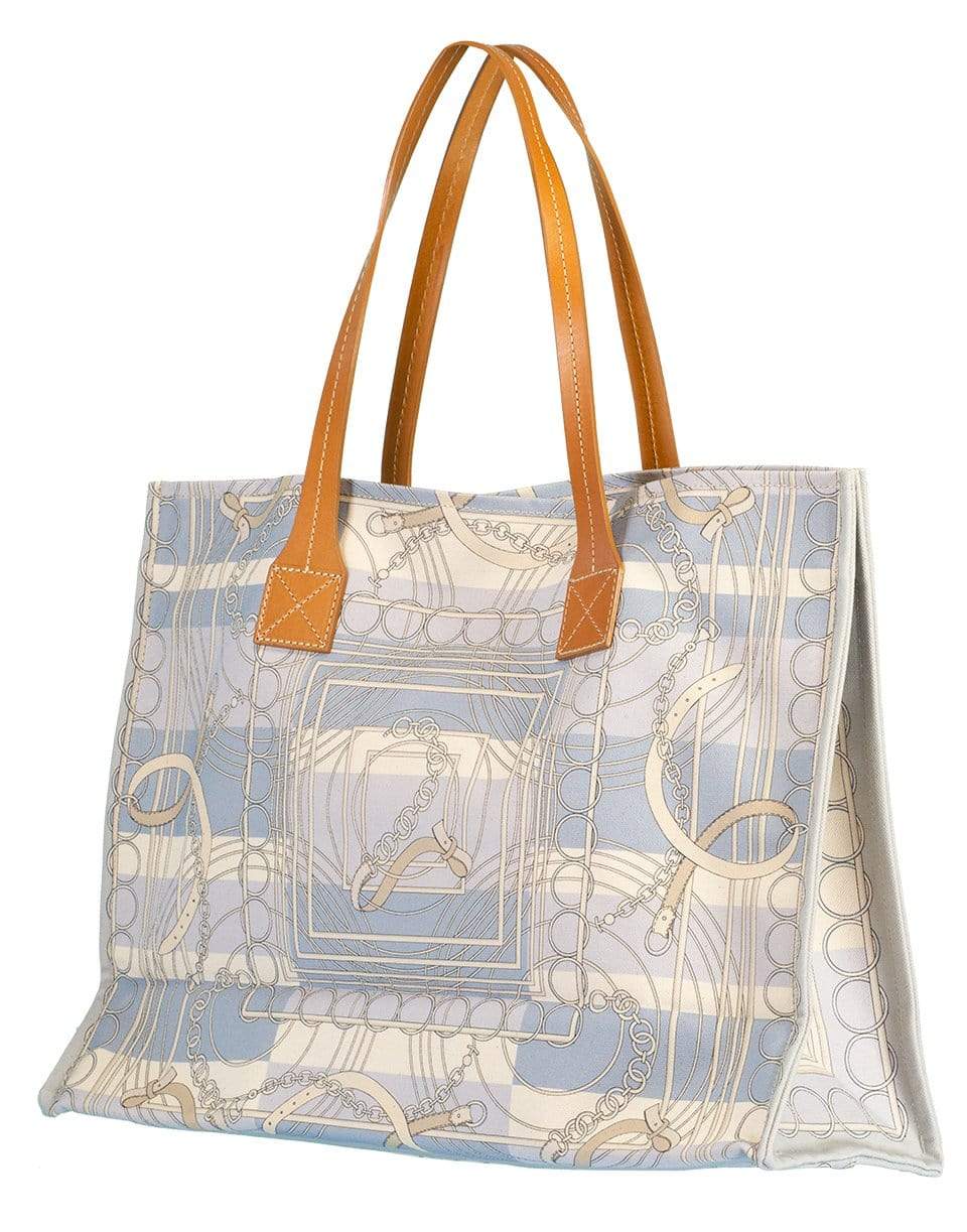 RANI ARABELLA-Venezia Print Canvas Tote Bag-BLUE