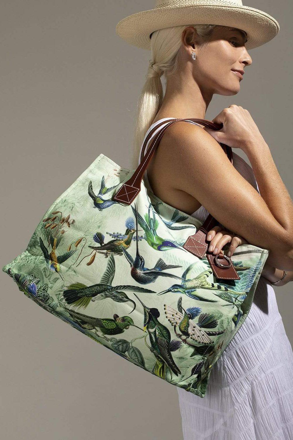 RANI ARABELLA-Medium Hummingbird Tote-GREEN