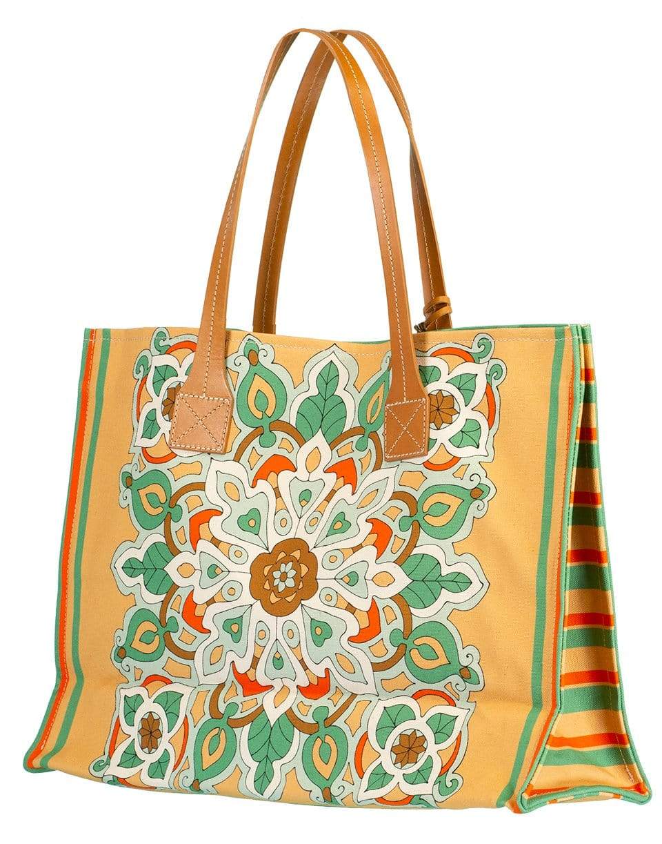 RANI ARABELLA-Savoia Print Canvas Tote Bag-MELON