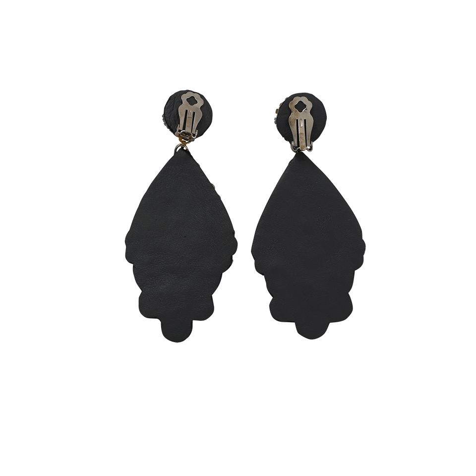 RANJANA KHAN-Brass Drop Earrings-BLK/BRSS