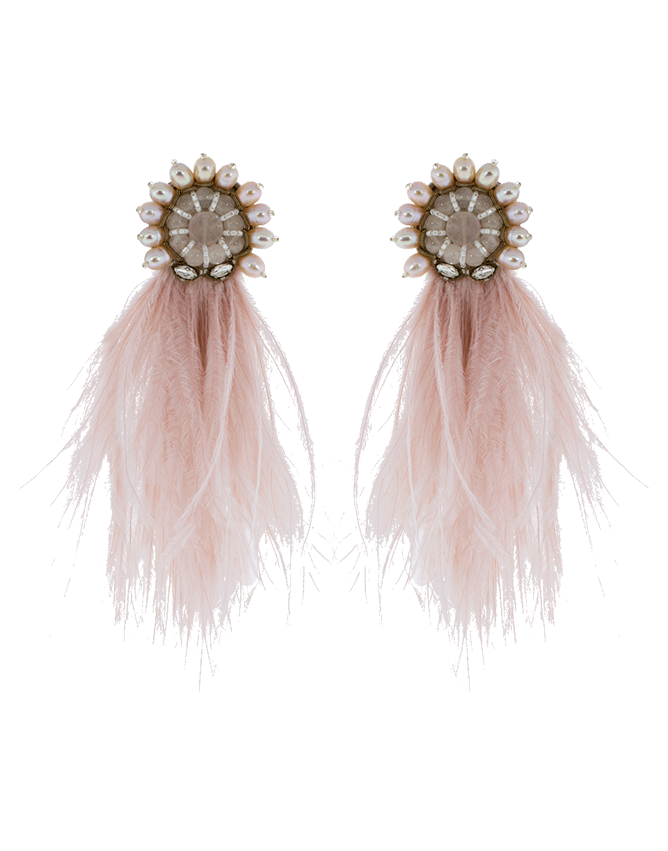 RANJANA KHAN-Jasmine Feather Earrings-BLUSH