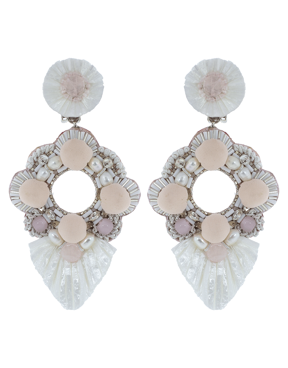 RANJANA KHAN-Genevieve Drop Earrings-IVRY/PNK