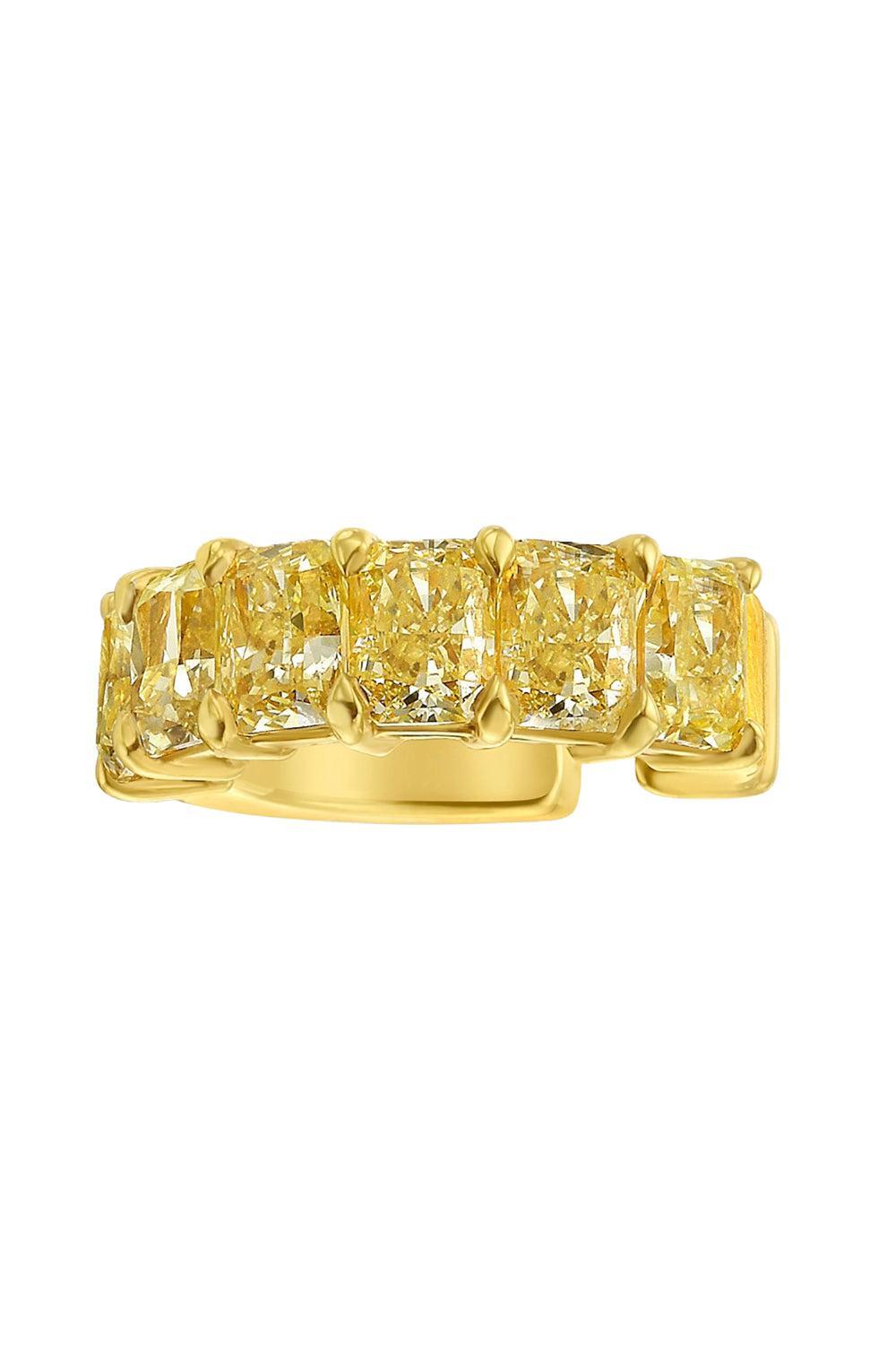 Yellow Diamond Ear Cuff-YELLOW GOLD-JEWELRYFINE JEWELEARRING-RARE COLORS BY NAMDAR