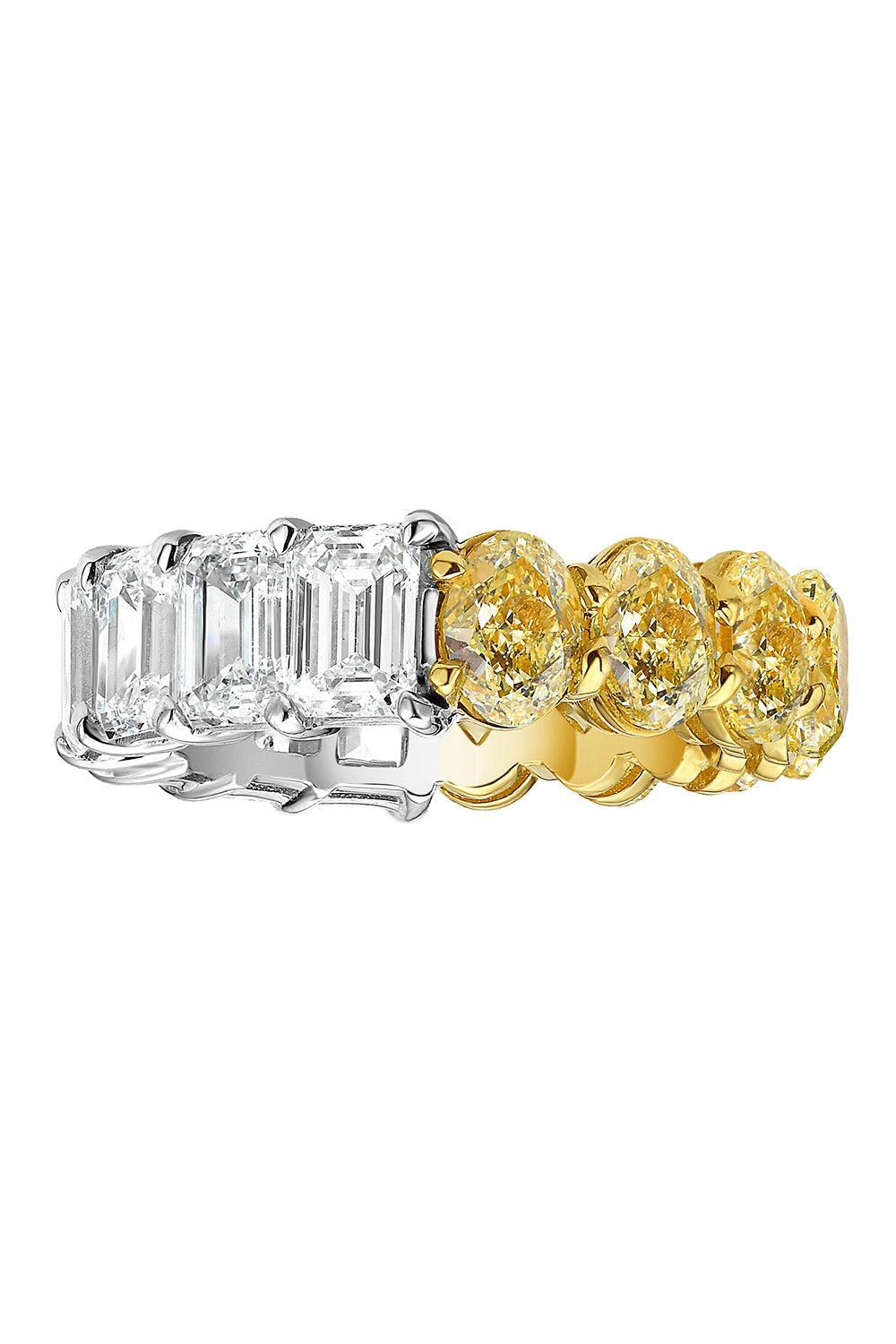 Yellow Diamond Half and Half Ring-YELLOW GOLD-6-JEWELRYFINE JEWELRING-RARE COLORS BY NAMDAR
