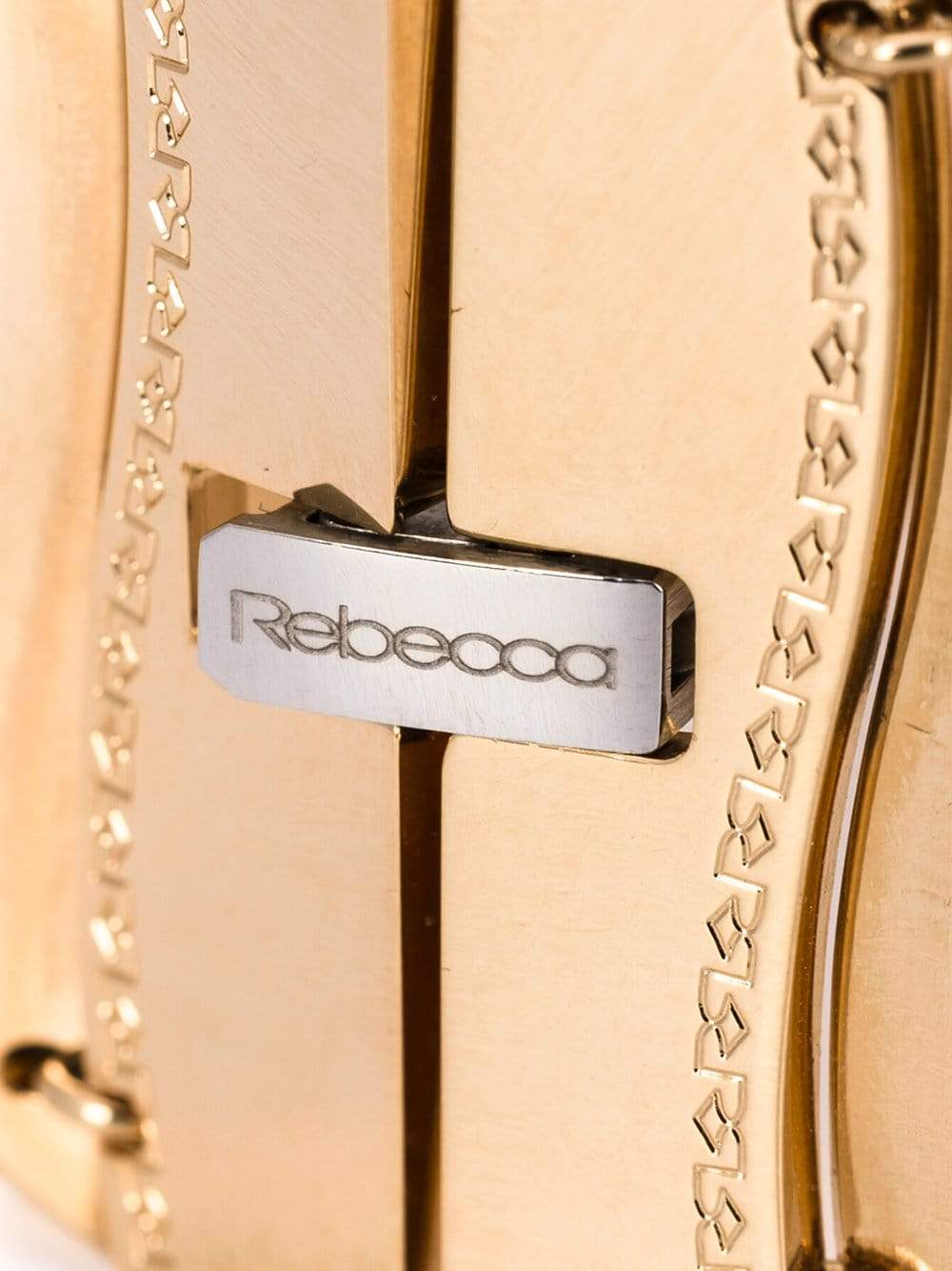 REBECCA-Wavy Flat Bracelet With Crystals-GOLD