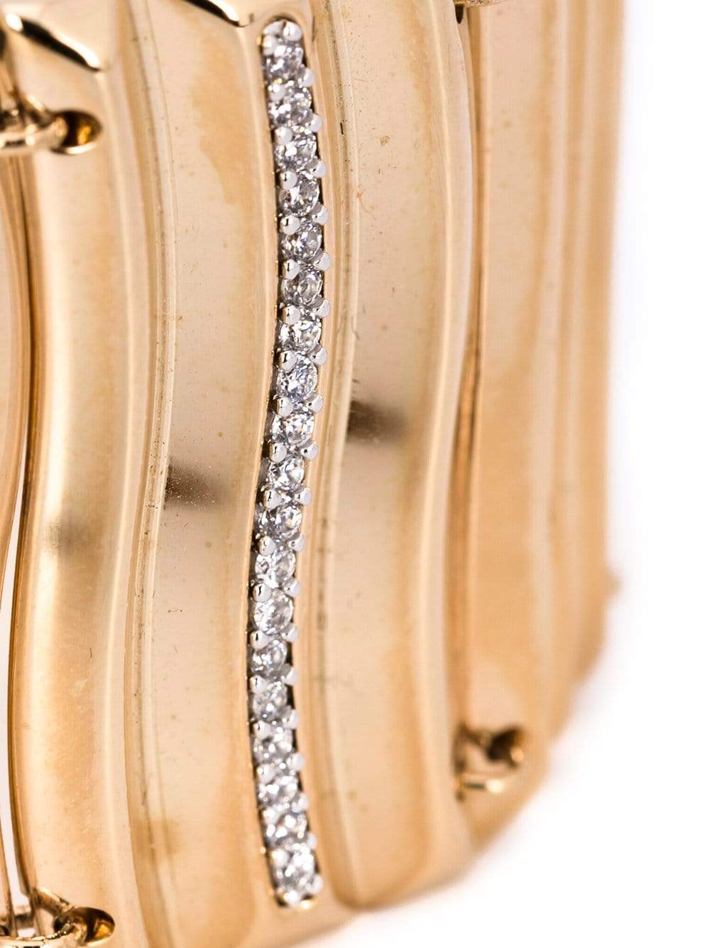 REBECCA-Wavy Flat Bracelet With Crystals-GOLD