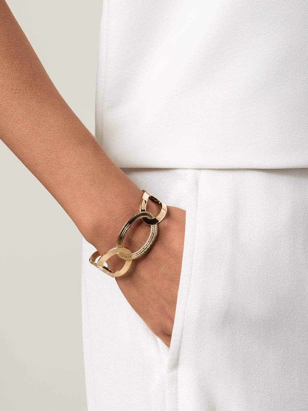 REBECCA-Elizabeth Circle Cuff Bracelet-GOLD