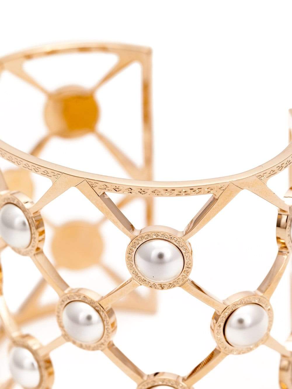 REBECCA-Elizabeth Wide Pearl Cuff-GOLD