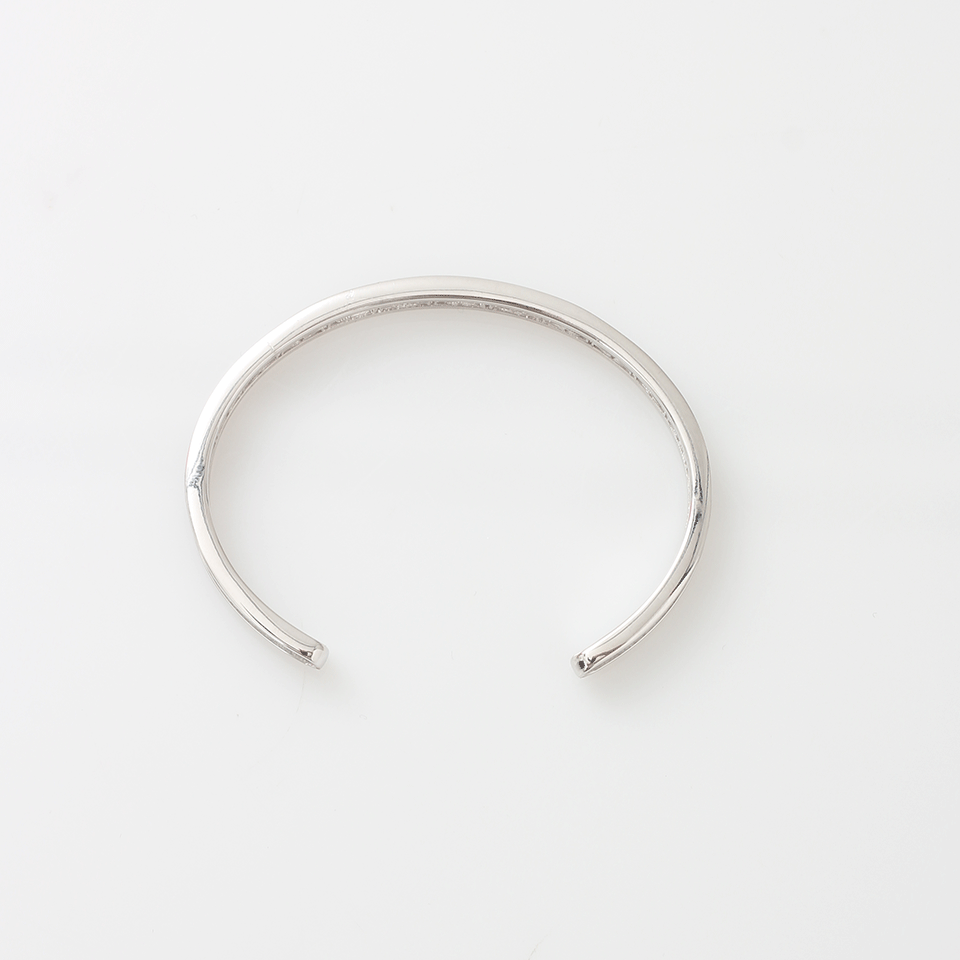 REBECCA-Small Crystal Pave Cuff-SILVER