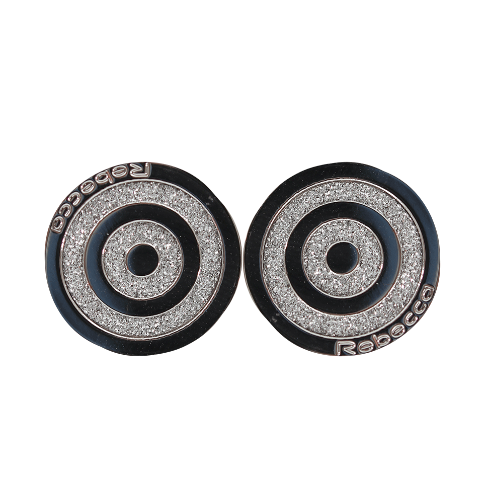 REBECCA-Circle Glam Swarovski Crystal Earrings-BRONZE