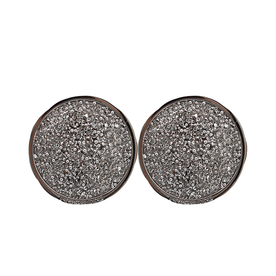 REBECCA-Circle Swarovski Crystal Clip Earrings-BRONZE