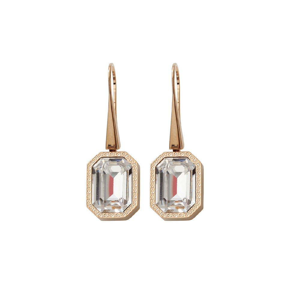 REBECCA-Elizabeth Single Stone Earrings-CLR/GLD