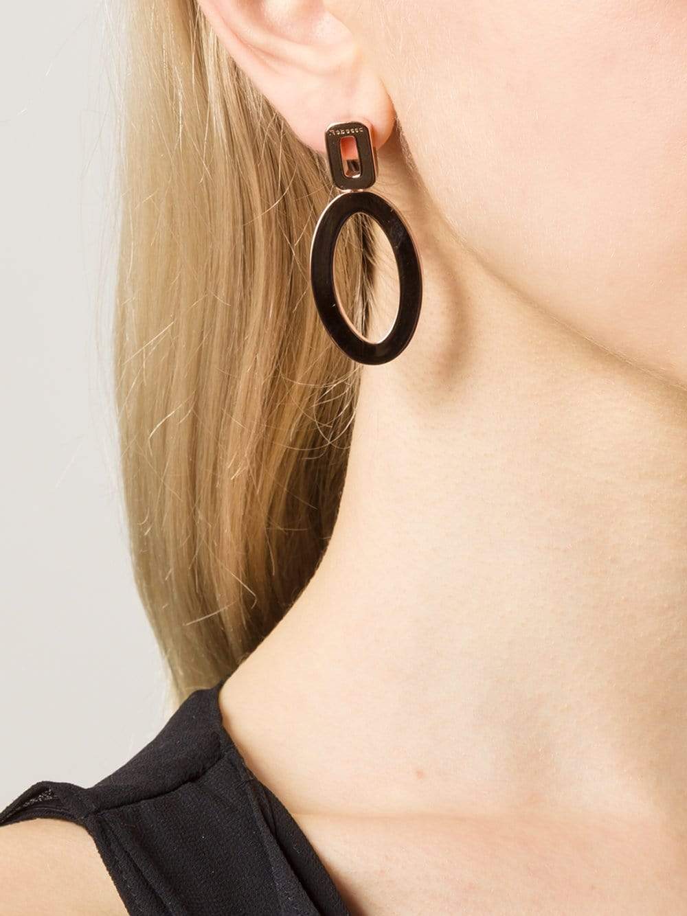 REBECCA-Elizabeth Circle Drop Earrings-COPPER