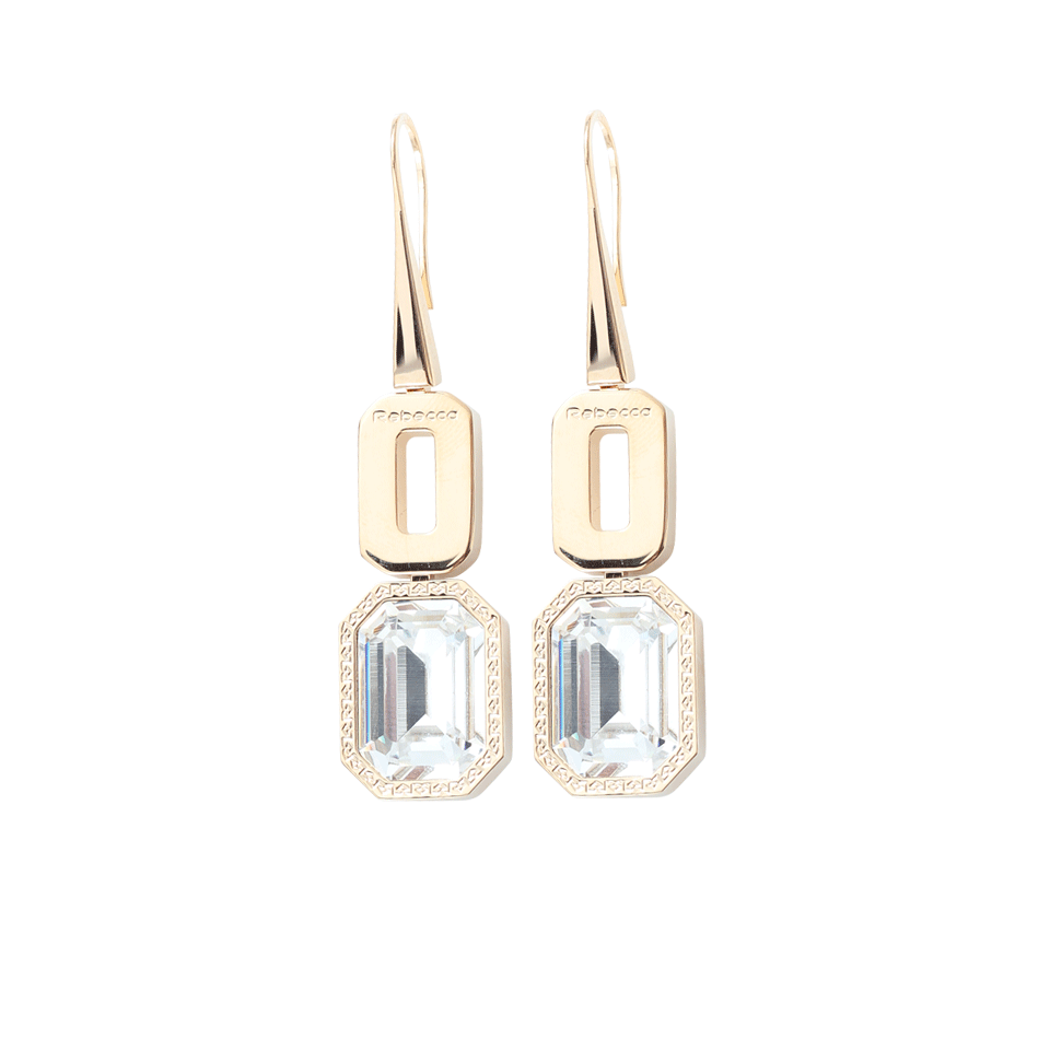 REBECCA-Elizabeth Clear Drop Earrings-GOLD