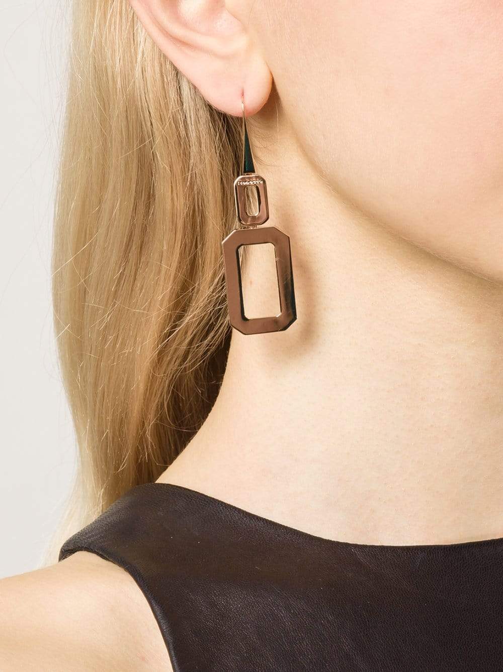 REBECCA-Elizabeth Square Drop Earrings-GOLD